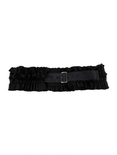 Pre-owned Tricot Comme Des Garcons Wide Canvas Waist Belt In Black