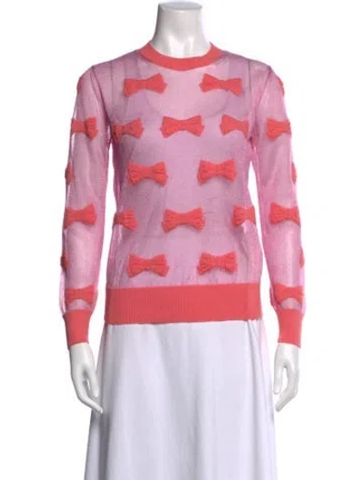 Pre-owned Tricot Comme Des Garcons Wool Graphic Print Top In Pink
