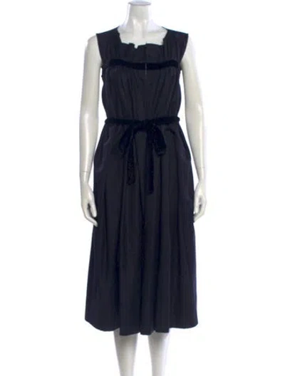 Pre-owned Tricot Comme Des Garcons Wool Midi Length Dress In Black