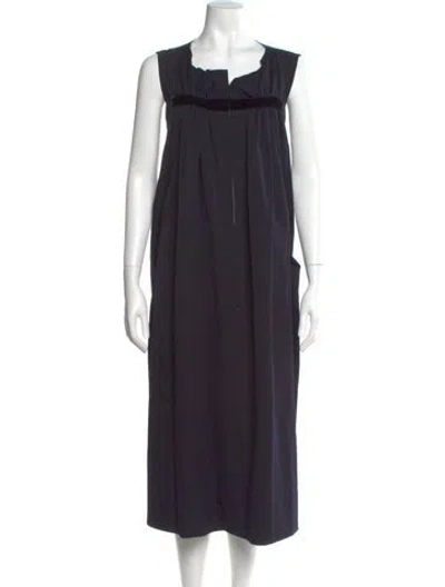 Pre-owned Tricot Comme Des Garcons Wool Midi Length Dress In Black