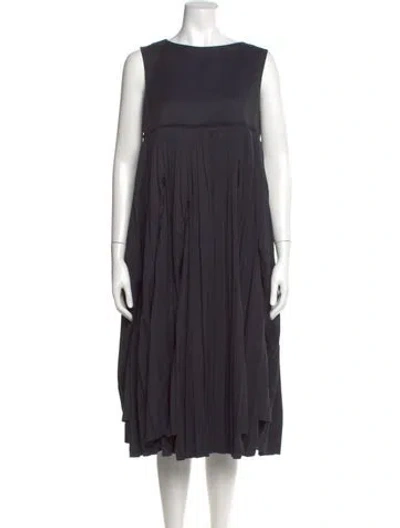 Pre-owned Tricot Comme Des Garcons Wool Midi Length Dress In Black
