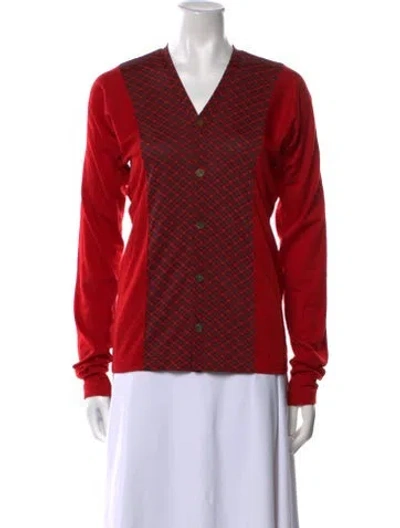 Pre-owned Tricot Comme Des Garcons Wool Plaid Print Button-up Top In Red