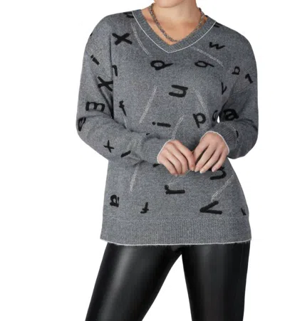 Tricotto Alphabet Sweater In Grey/black