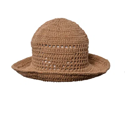Tricult Women's Crochet Bucket Hat - Brown