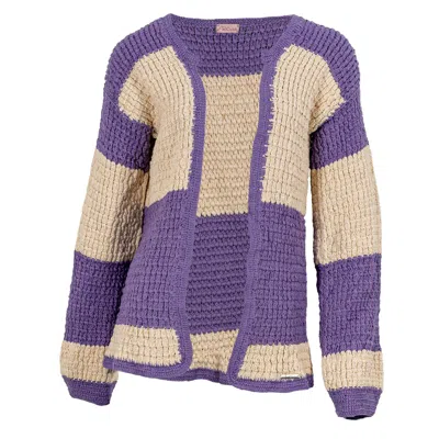 Tricult Women's Neutrals Lilac Crochet Jacket In Multi