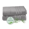 Trident Cotton And Viscose From Bamboo 2-pc. Bath Towel In Black