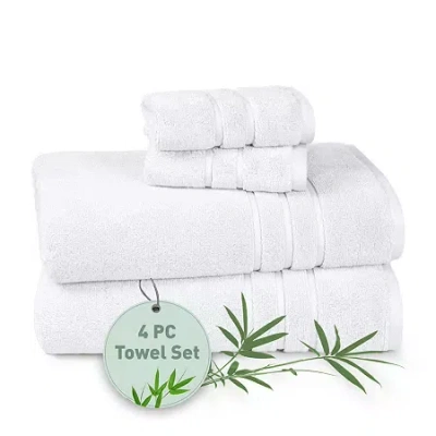 Trident Cotton And Viscose From Bamboo 4-pc. Bath Towel Set In White