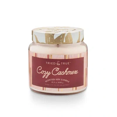 Tried & True Holiday Cozy Cashmere Candle In Red;cream
