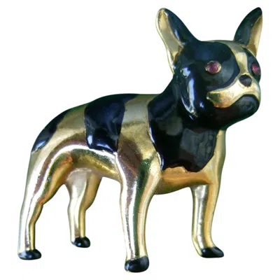 Pre-owned Trifari 1930s  Ktf Endearing French Bulldog Brooch In Multi