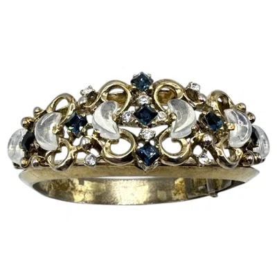 Pre-owned Trifari 1950s "claire De Lune" Gold And Rhinestone Bracelet In Multi