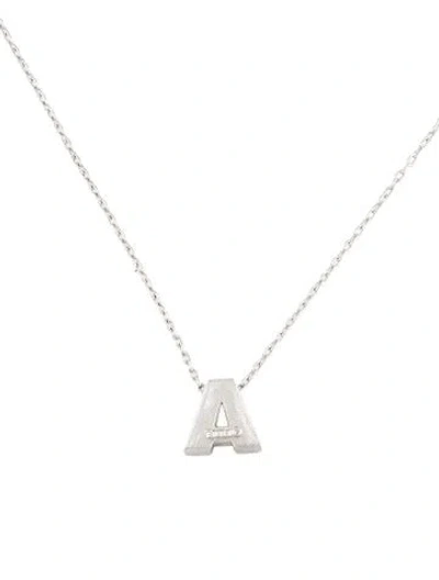 Pre-owned Trifari 'a' Letter Pendant Necklace, 15" In Multicolor