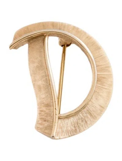 Pre-owned Trifari Alphabet " D" Brooch Pin In Multicolor