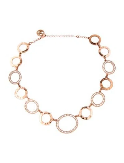 Pre-owned Trifari Alternating Crystal Set Circle Collar Necklace, 17" In Multicolor