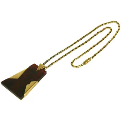 Pre-owned Trifari Art Deco Style Bakelite Pendant In Brown