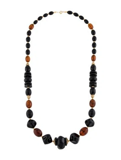 Pre-owned Trifari Bead Strand Necklace, 28" In Brown