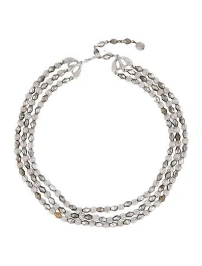 Pre-owned Trifari Beaded Multistrand Necklace, 17" In Neutral