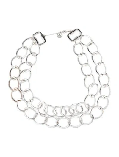 Pre-owned Trifari Chain Double Strand Necklace, 21.25", 21.25" In Multicolor