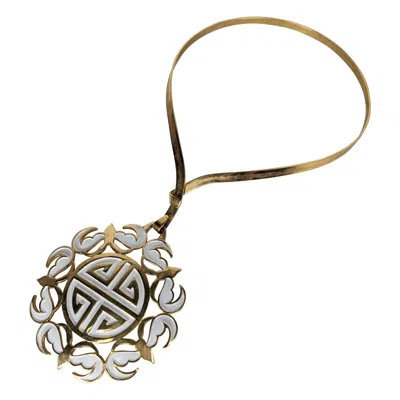 Pre-owned Trifari Chinese Symbol Mod Pendant In Multi