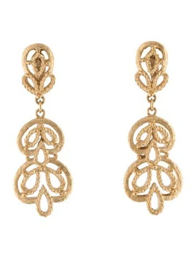 Pre-owned Trifari Clip-on Drop Earrings In Multicolor