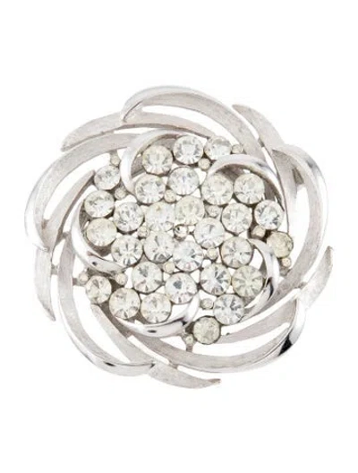 Pre-owned Trifari Crystal Brooch Pin In Multi