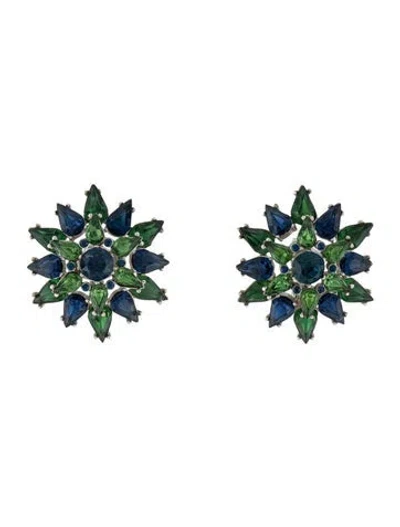 Pre-owned Trifari Crystal Clip-on Earrings In Multi