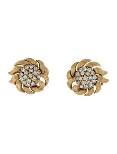Pre-owned Trifari Crystal Clip-on Earrings In Multi