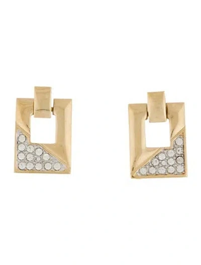 Pre-owned Trifari Crystal Drop Earrings In Multi