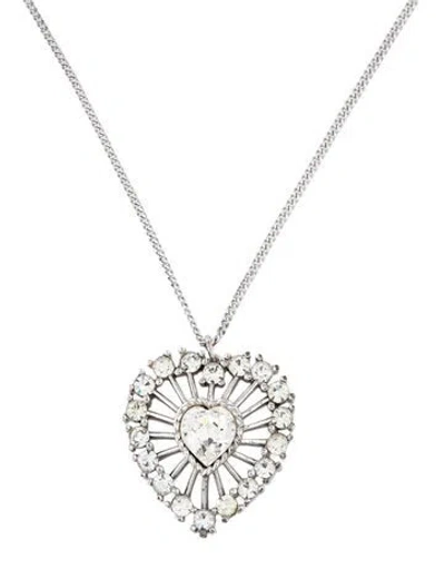 Pre-owned Trifari Crystal Heart Pendant Necklace, 14.75" In Multicolor