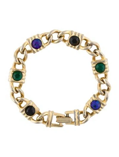Pre-owned Trifari Crystal Link Bracelet, 6.5" In Multi