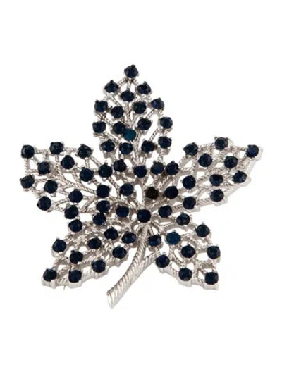 Pre-owned Trifari Crystal Tree Leaf Brooch Pin In Multicolor