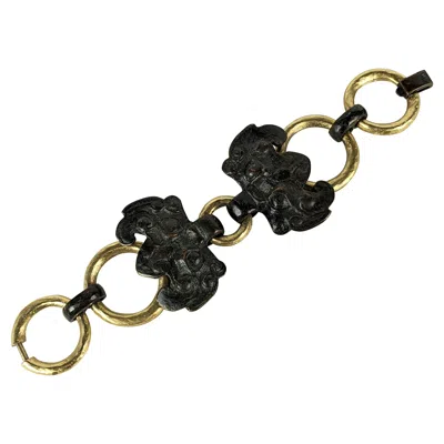 Pre-owned Trifari Diane Love For  Ancient Chinese Motif Link Bracelet In Multi