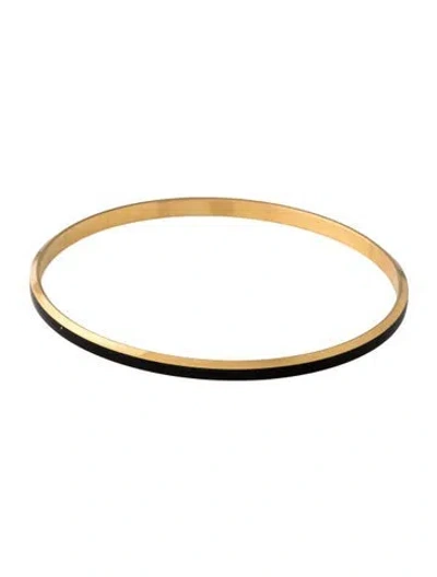 Pre-owned Trifari Enamel Bangle Bracelet, 8.25" In Black