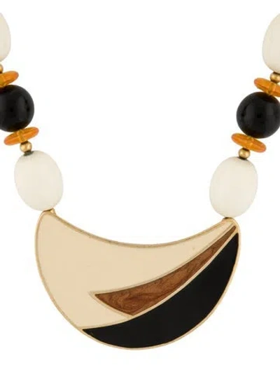 Pre-owned Trifari Enamel Beaded Necklace, 18.25" In Multi