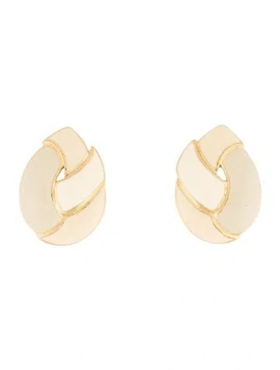 Pre-owned Trifari Enamel Clip On Earrings In Multi