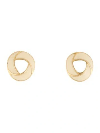 Pre-owned Trifari Enamel Clip-on Earrings In Multi