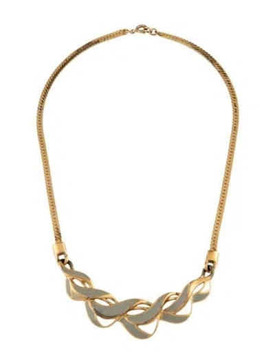 Pre-owned Trifari Enamel Collar Necklace, 16.25" In Multicolor