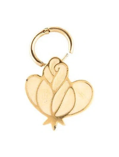 Pre-owned Trifari Enamel Pendant, 1" In White
