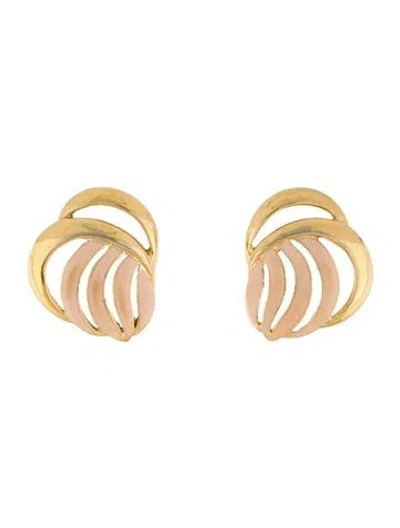 Pre-owned Trifari Enamel Stud Drop Earrings In Multi