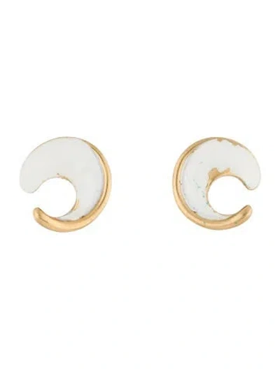 Pre-owned Trifari Enamel Stud Earrings In Multi