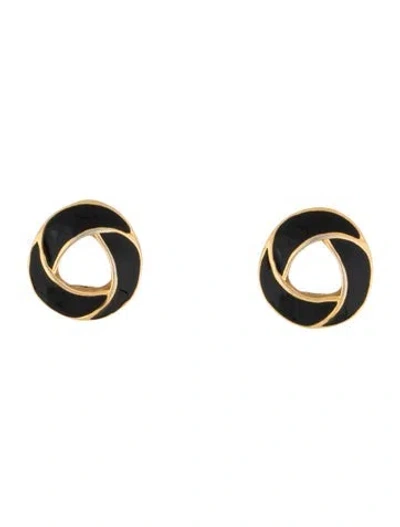 Pre-owned Trifari Enamel Stud Earrings In Multi