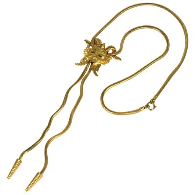 Pre-owned Trifari Fanciful Bolo Style Necklace In Brown