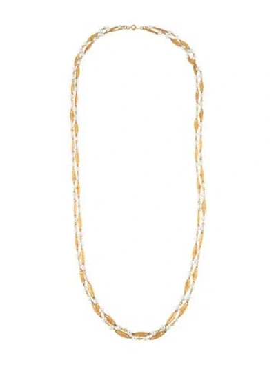 Pre-owned Trifari Faux Pearl Bead Strand Necklace, 31.5" In Multi