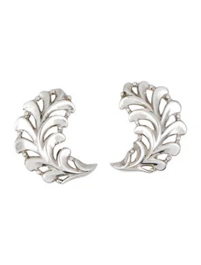 Pre-owned Trifari Feather Clip-on Earrings In Multi