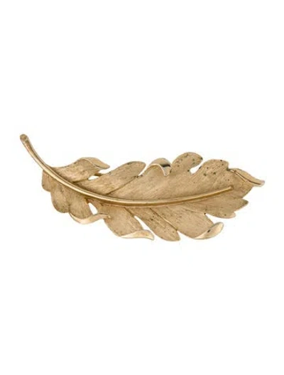 Pre-owned Trifari Feather Pin Brooch In Multi