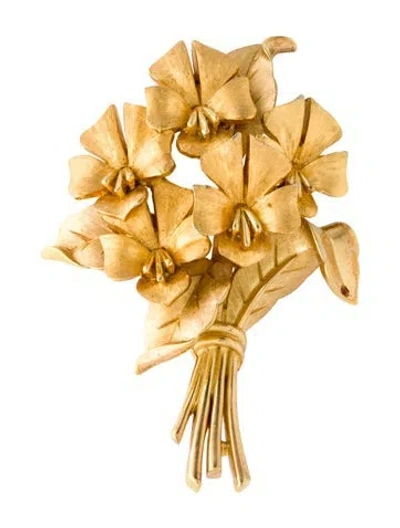 Pre-owned Trifari Flower Bouquet Brooch Pin In Multi