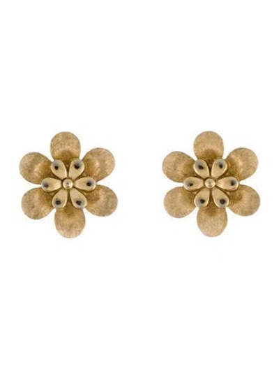 Pre-owned Trifari Flower Clip-on Earrings In Multi