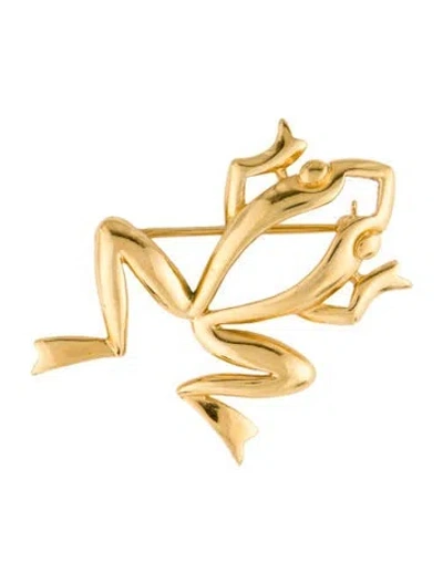 Pre-owned Trifari Frog Brooch In Multi