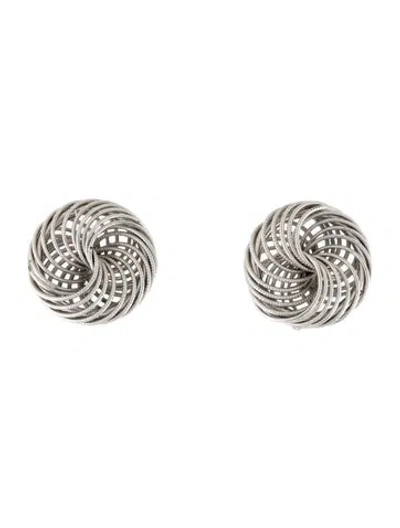 Pre-owned Trifari Geometrical Round Clip On Earrings In Multicolor