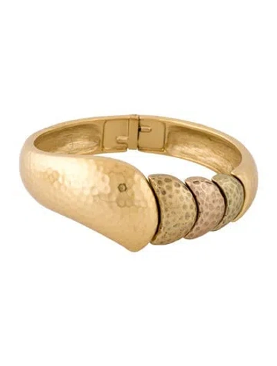 Pre-owned Trifari Hinged Bangle Bracelet, 6.5" In Multi