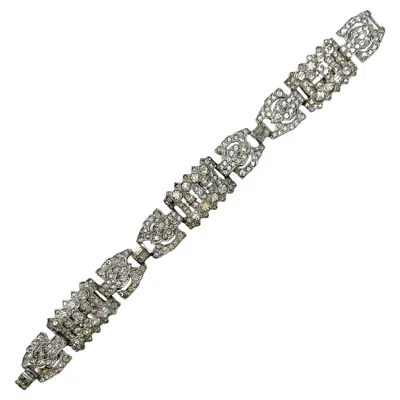 Pre-owned Trifari Ktf Late 1920s Art Deco Paste Vintage Bracelet In Multi